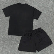 Hip-Hop Print Short Sleeve Shorts Casual Set