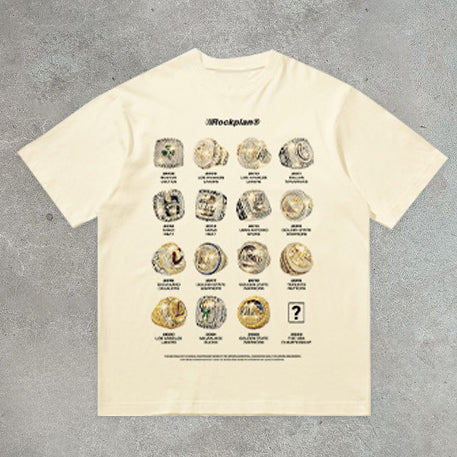 Champion Ring Print Casual Street Basketball T-Shirt
