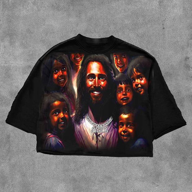 Gods Child Printed Three-quarter Sleeve T-shirt