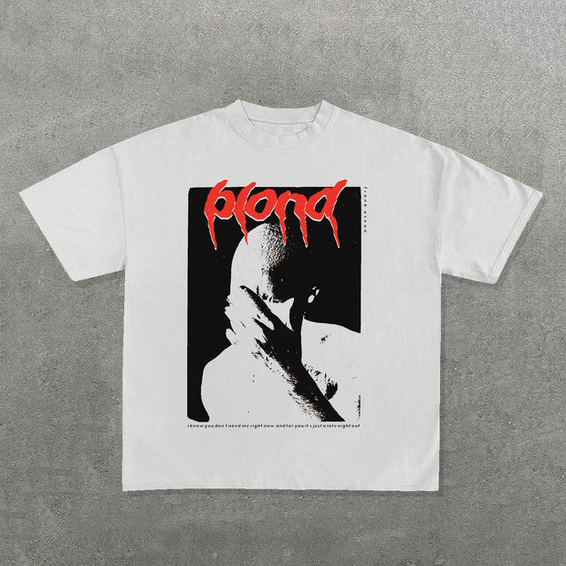 Fashion Frank Ocean Blonde Print Short Sleeve T-Shirt