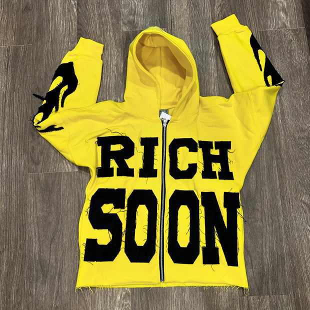 Fashionable personalized patch loose hoodie