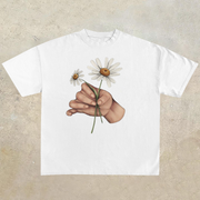 Artistic casual print short-sleeved T-shirt