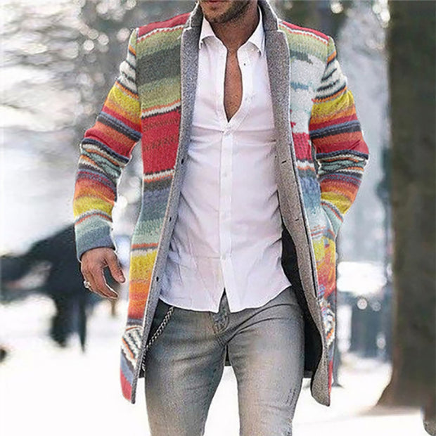 Men's Fashion Rainbow Printed Jacket