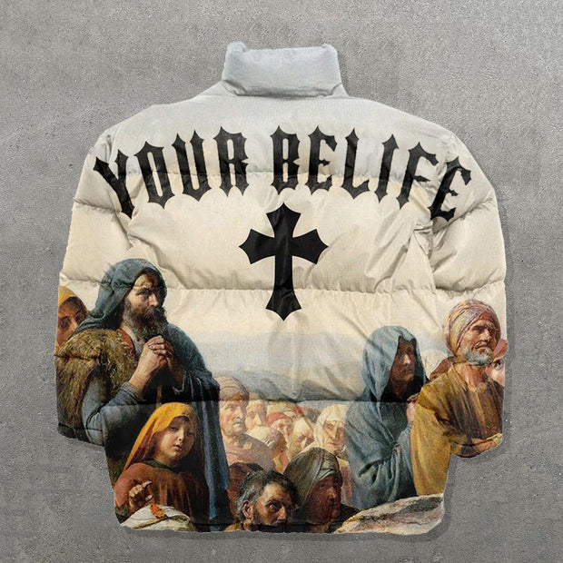 Your Belife Printed Long Sleeve Winter Warm Down Jacket