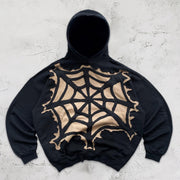 Spider web pattern stylish street hoodie