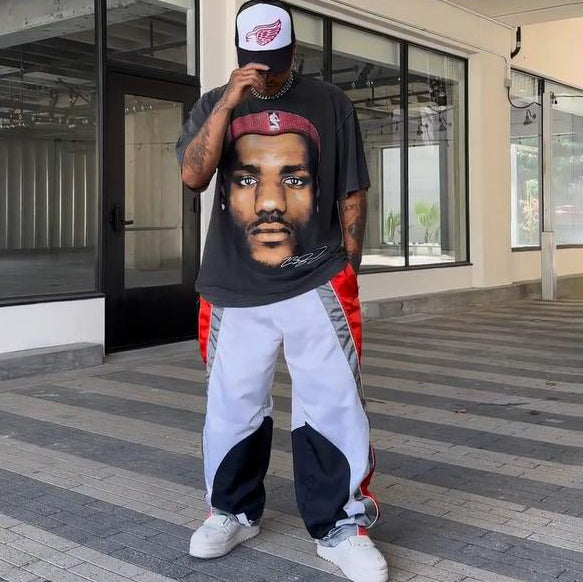 Hip-hop retro print street short-sleeved T-shirt