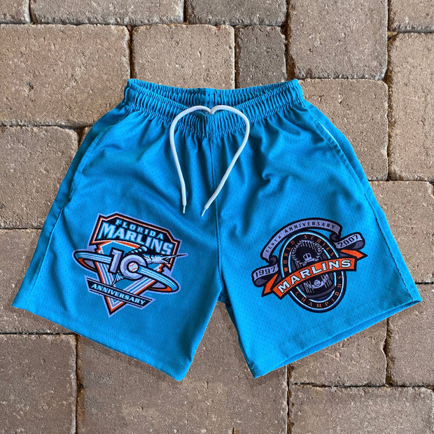 Marlins Print Mesh Shorts