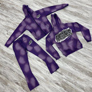 Fashionable and personalized gradient print hoodie set