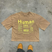 Retro personalized distressed loose irregular T-shirt