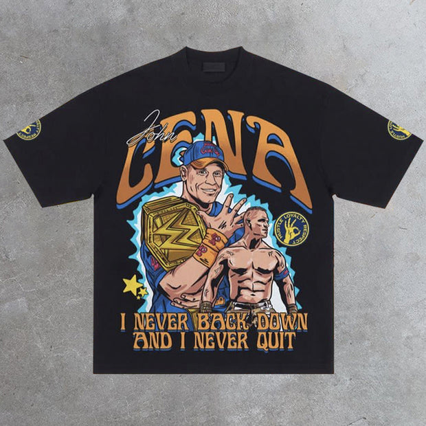 Wrestling Gold Belt Print T-Shirt