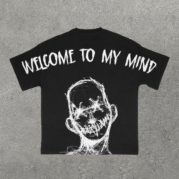 Welcome To My Mind Print Short Sleeve T-Shirt