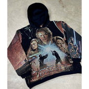 Retro character pattern casual tapestry hoodie