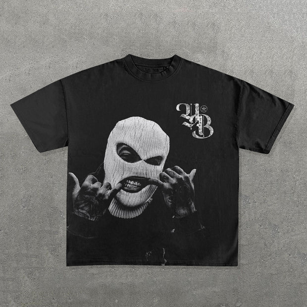 Personalized Masked Boy Print Short Sleeve T-Shirt