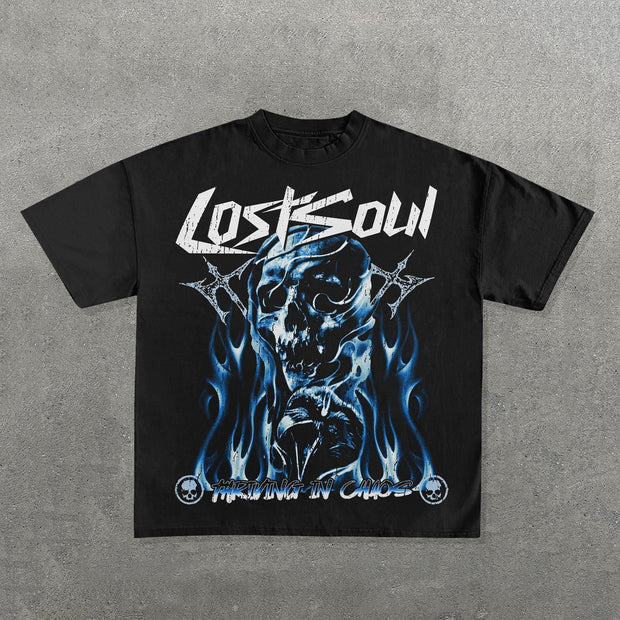 Lost Soul Skull Print Short Sleeve T-Shirt