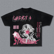 Fashion Anime Print Short Sleeve T-Shirt