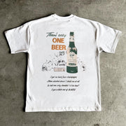 MF Doom Beer Print Short Sleeve T-Shirt