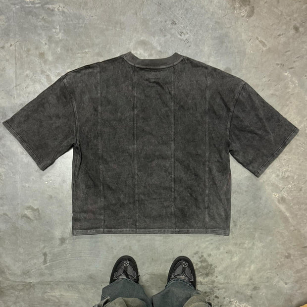 Retro personalized distressed loose irregular T-shirt