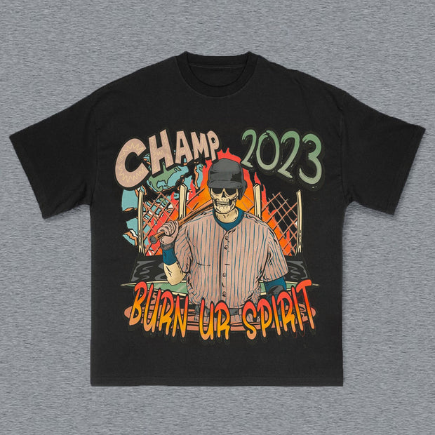 Baseball Champ Print Short Sleeve T-Shirt