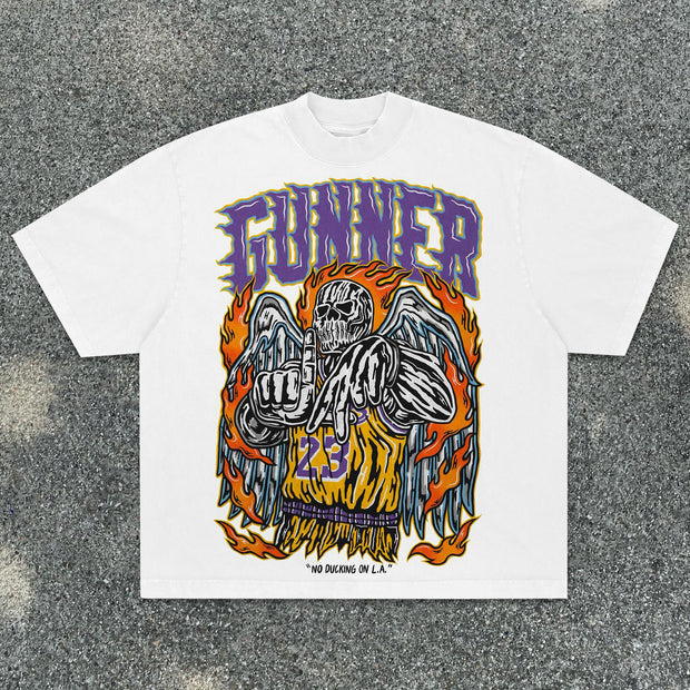 LA Street Basketball Print T-Shirt