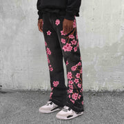 Retro art pattern street jeans