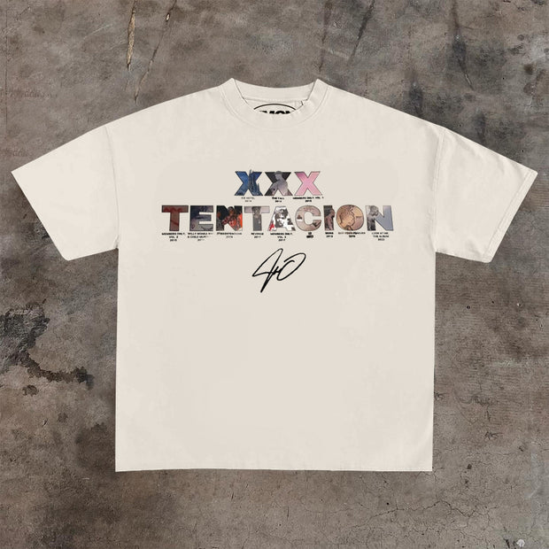 XXXTENTACION Retro Letter Print T-Shirt