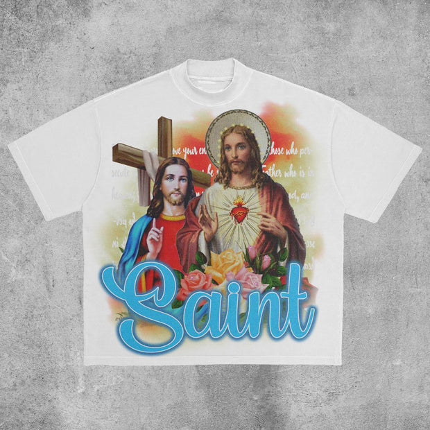 Jesus salvation printed T-shirt