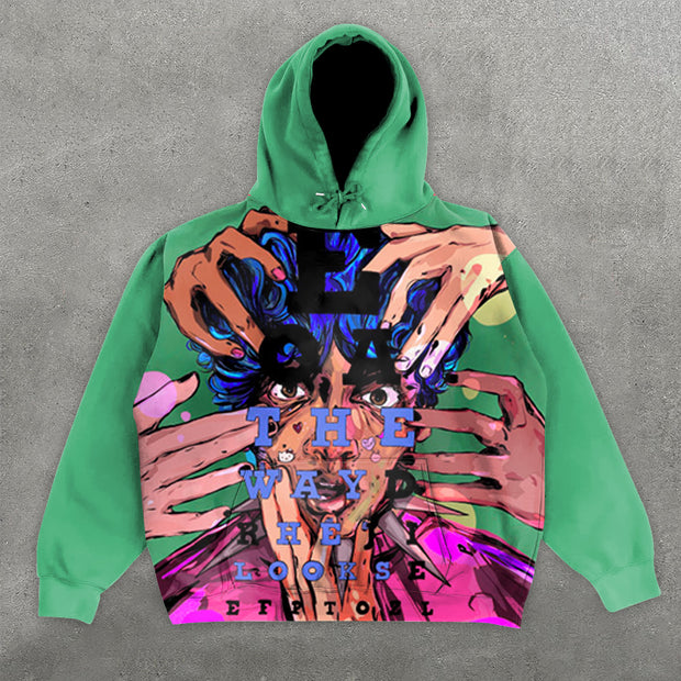 Stylish street style printed hoodie