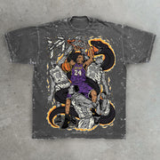 No. 24 Mamba Snake Casual Street Basketball Washed T-Shirt