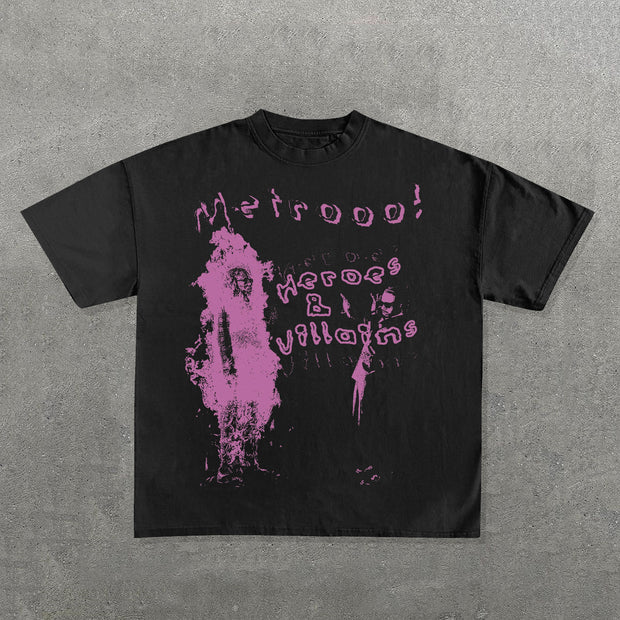 Metro Heroes & Villains Print Short Sleeve T-Shirt
