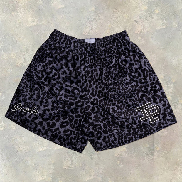 Stylish Leopard Print Sports Shorts