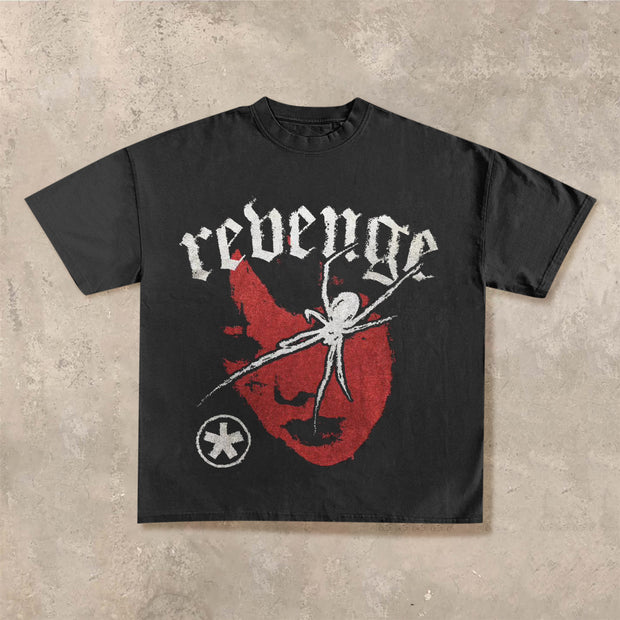 Retro street style printed T-shirt