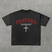 Prayers Print Short Sleeve T-Shirt