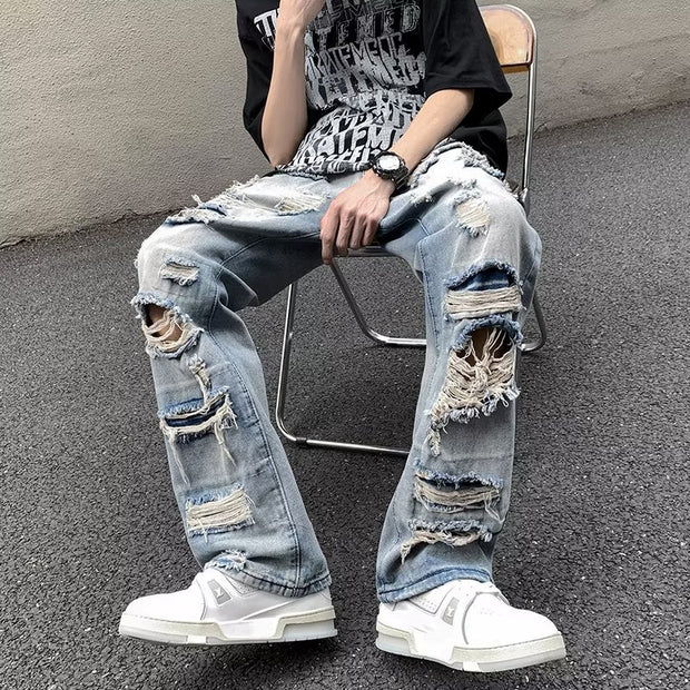 washed ripped jeans