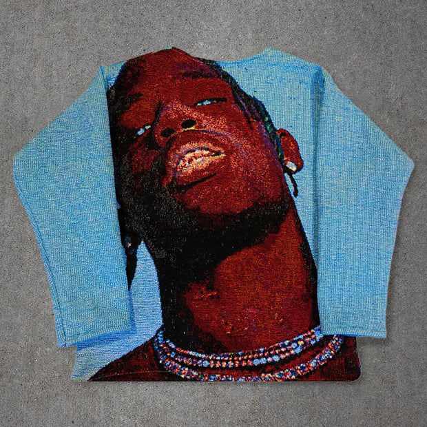 hip-hop graphic tapestry street sweatshirt