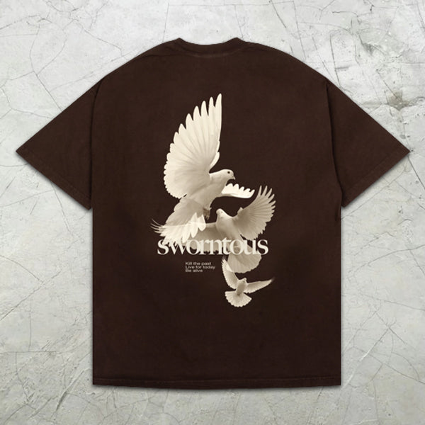 Dove of Peace Graphic Print Short Sleeve T-Shirt