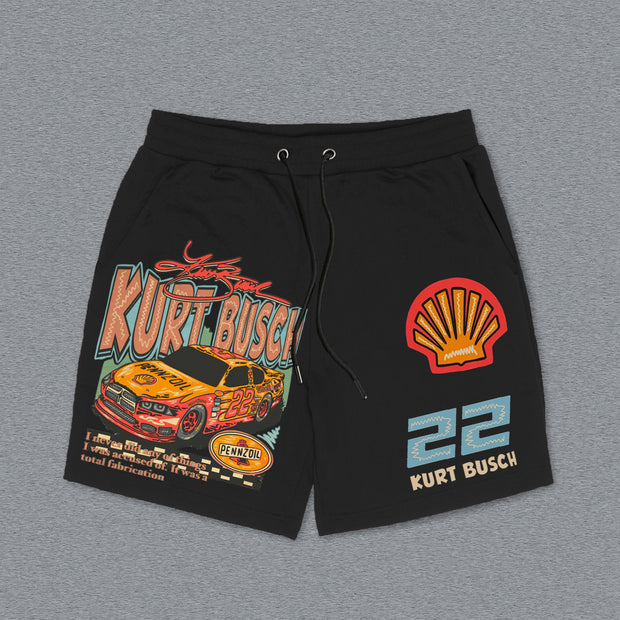 Racer No. 22 Print Knitted Shorts