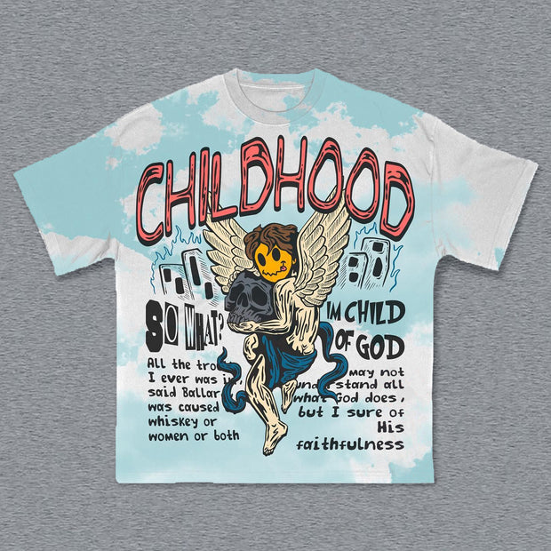 Childhood Print Short Sleeve T-Shirt