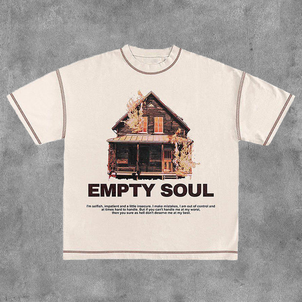 Empty Soul Print Short Sleeve T-Shirt