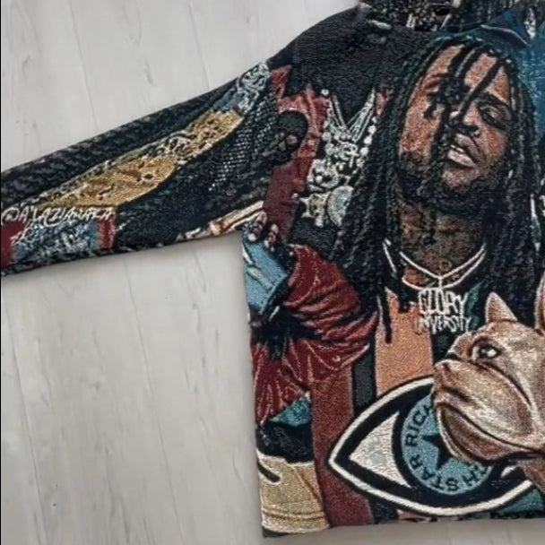 Thug Graphic Casual Street Tapestry Hoodie