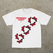 Alphabet Butterfly Print Short Sleeve T-Shirt