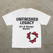 Alphabet Butterfly Print Short Sleeve T-Shirt