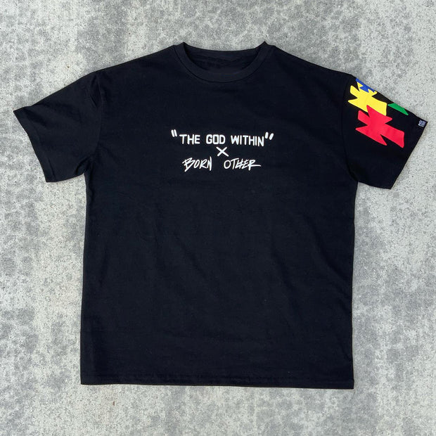 God's cross print street T-shirt
