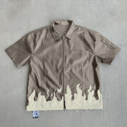 Fashionable personalized zipper lapel shirt
