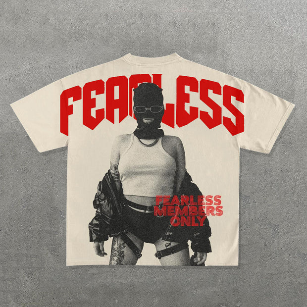 Fearless Members Only Print Short Sleeve T-Shirt