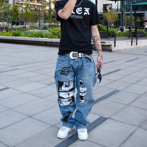 Personalized cartoon retro hip-hop fashion jeans