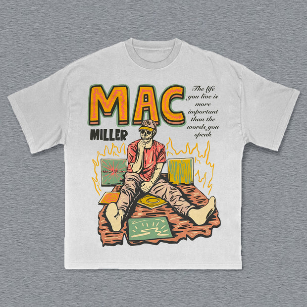 Personalized Mac Miller Print Short Sleeve T-Shirt