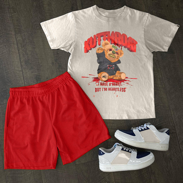 Personalized street style bear print T-shirt shorts suit