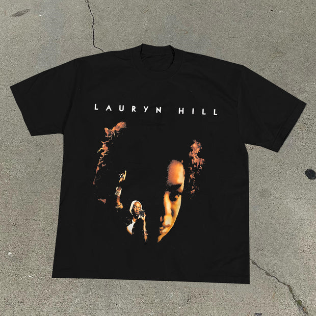 Basic Lauryn Hill Print Short Sleeve T-Shirt
