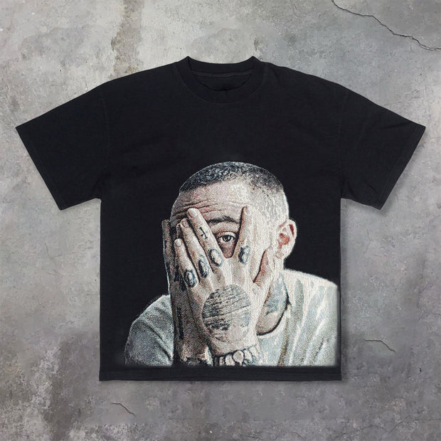 Trendy hip-hop graphic short-sleeved T-shirt