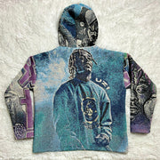 Hip-hop trendy retro printed hoodie